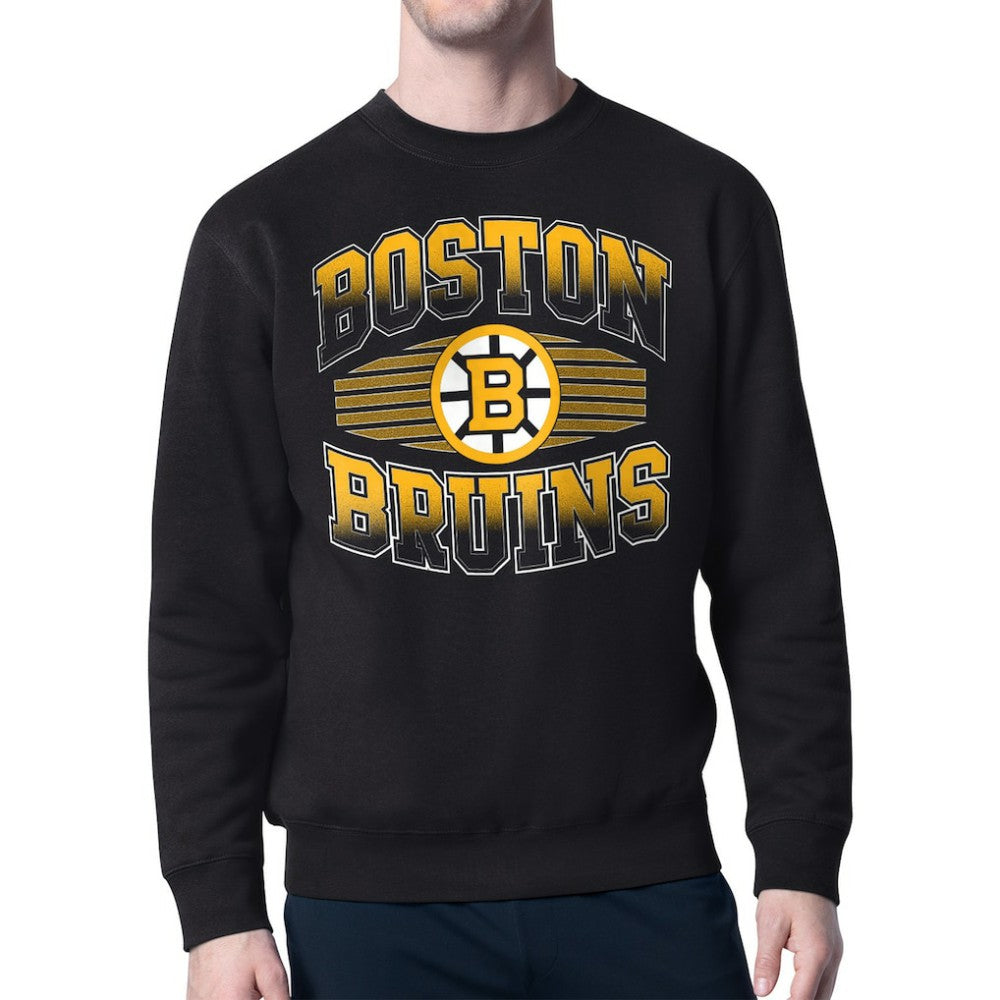 Boston Bruins Starter Team Grit Graphic Fleece Pullover Sweatshirt - Black - NHL