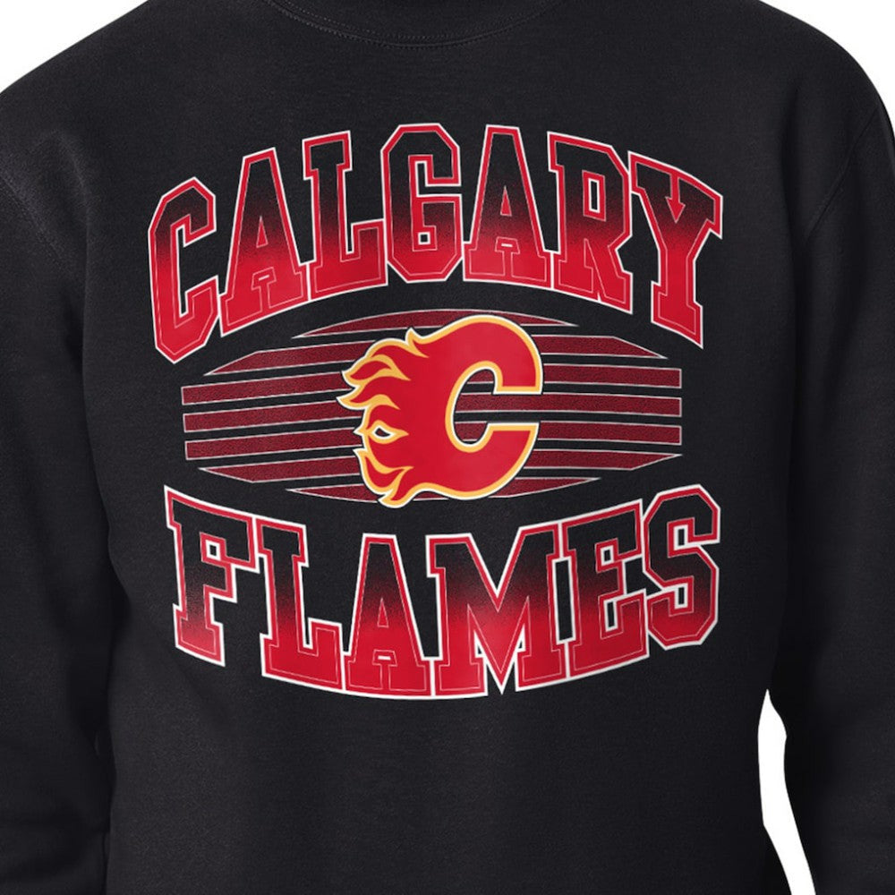 Calgary Flames Starter Team Grit Graphic Fleece Pullover Sweatshirt - Black - NHL