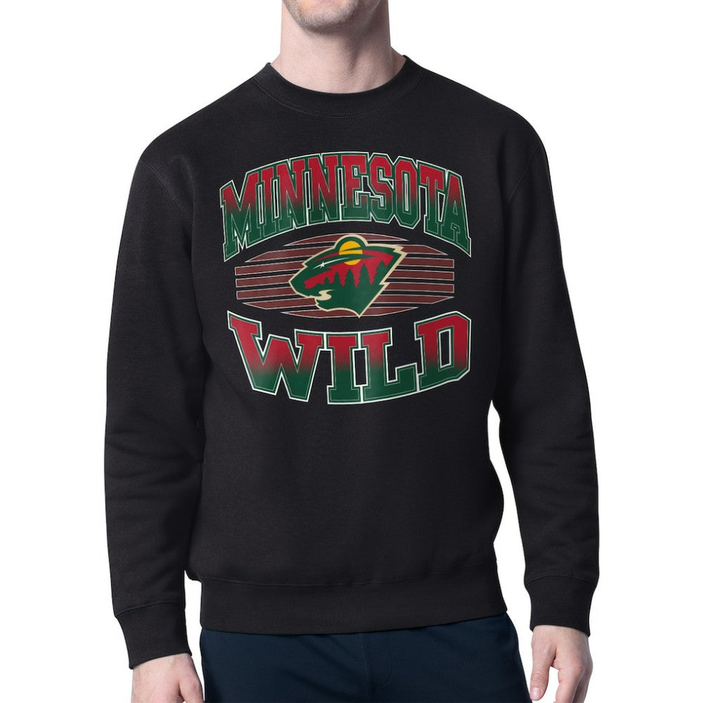 Minnesota Wild Starter Team Grit Graphic Fleece Pullover Sweatshirt - Black - NHL