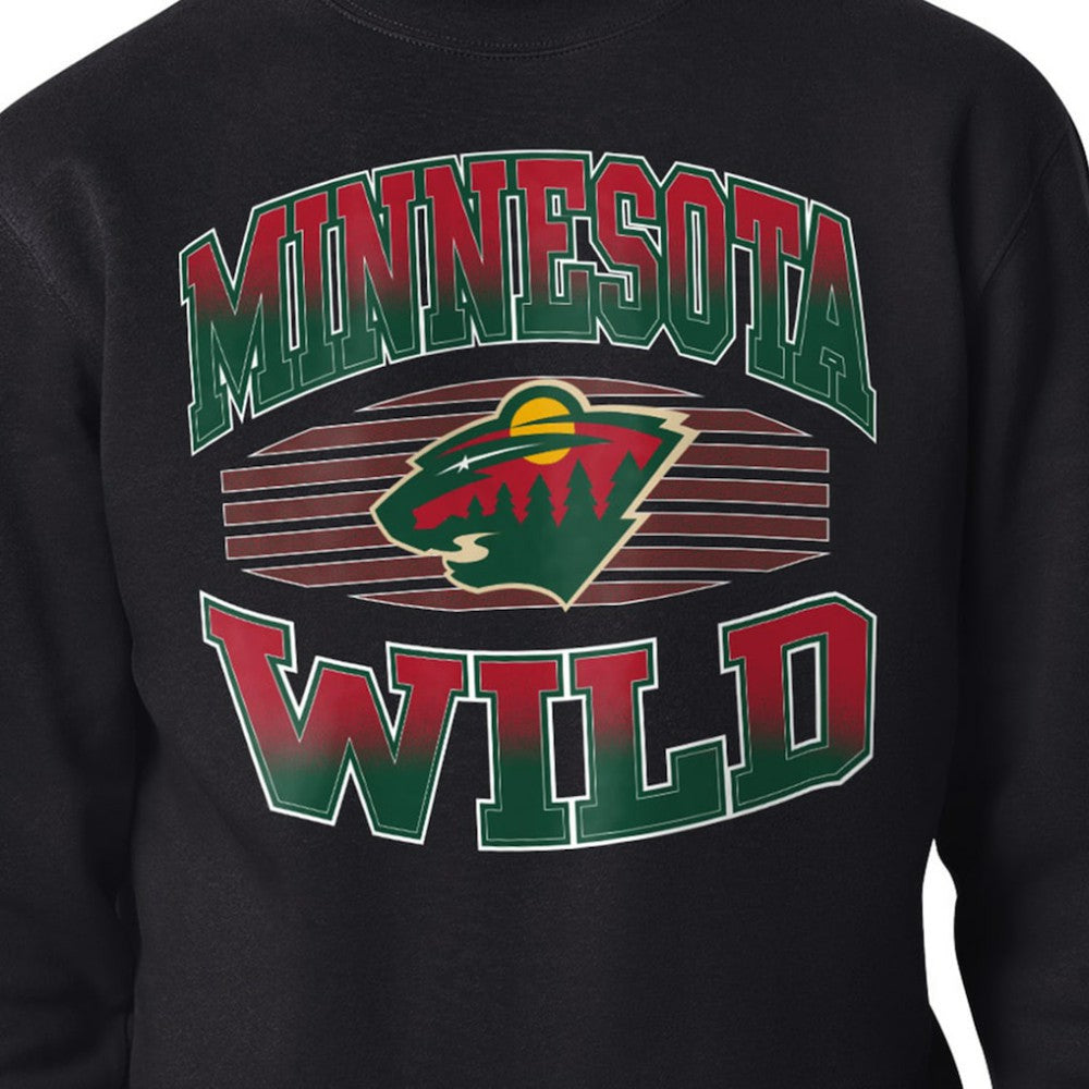 Minnesota Wild Starter Team Grit Graphic Fleece Pullover Sweatshirt - Black - NHL