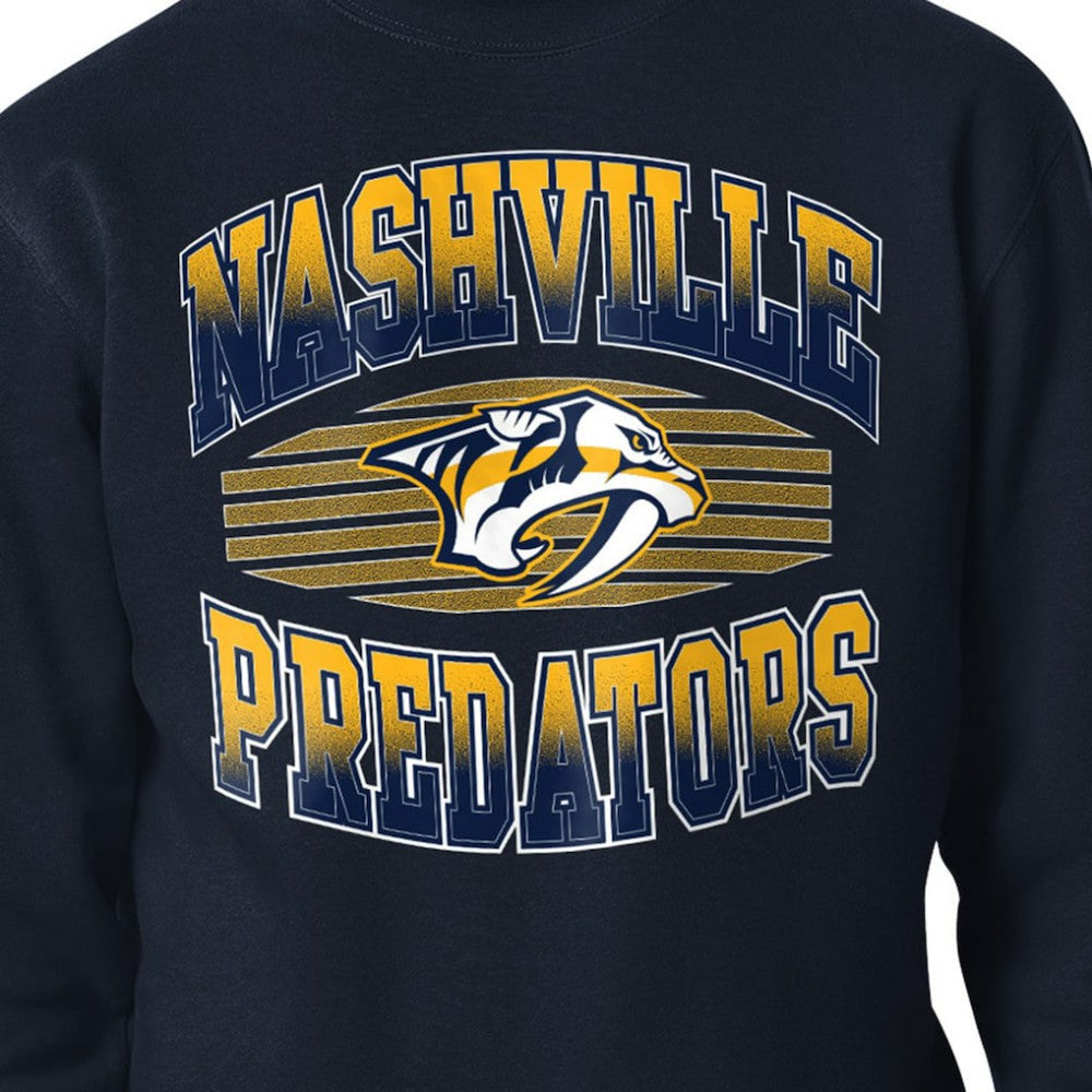 Nashville Predators Starter Team Grit Graphic Fleece Pullover Sweatshirt - Navy - NHL