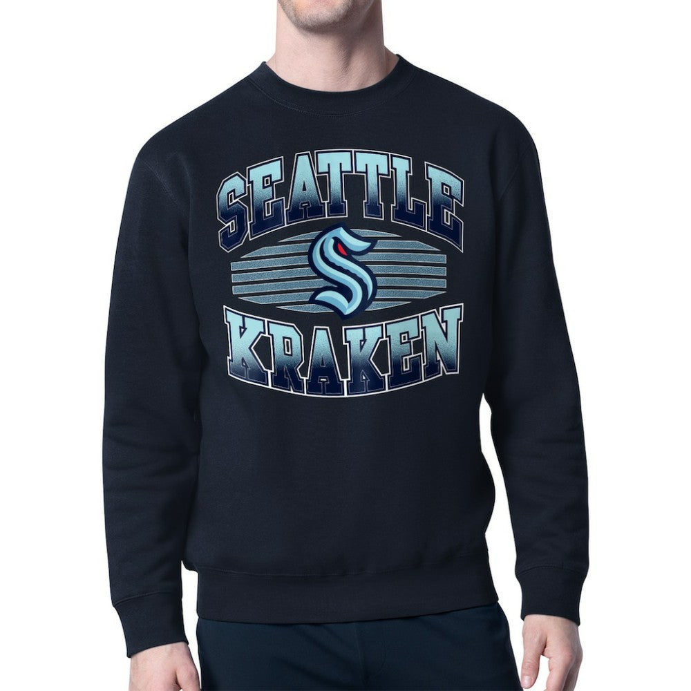 Seattle Kraken Starter Team Grit Graphic Fleece Pullover Sweatshirt - Deep Sea Blue - NHL
