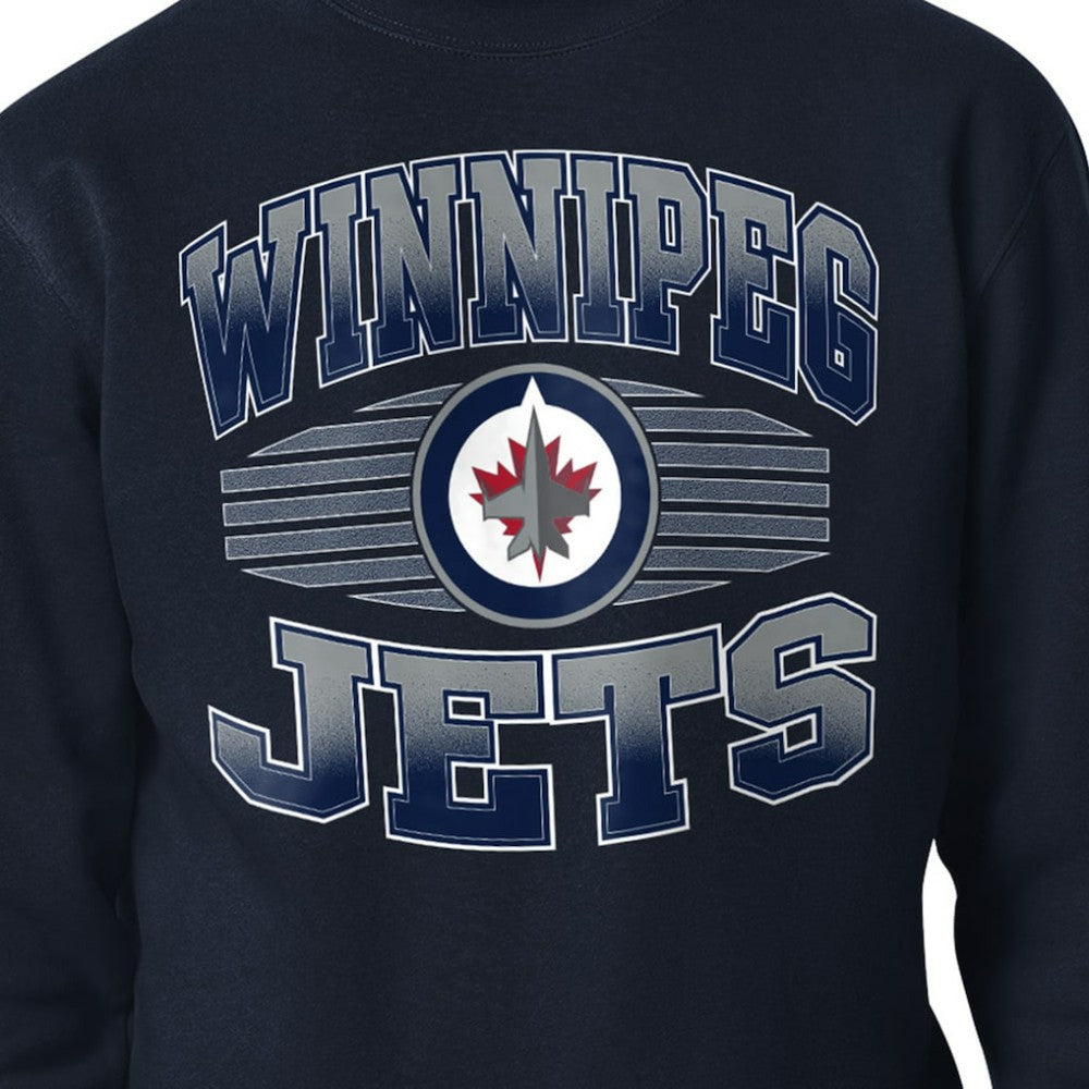 Winnipeg Jets Starter Team Grit Graphic Fleece Pullover Sweatshirt - Navy - NHL