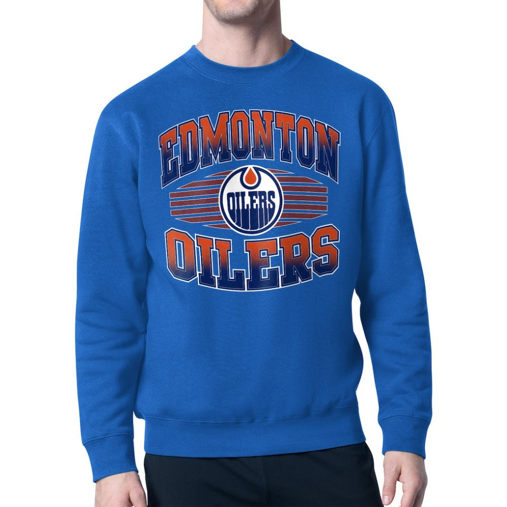 Edmonton Oilers Starter Team Grit Graphic Fleece Pullover Sweatshirt - Royal - NHL