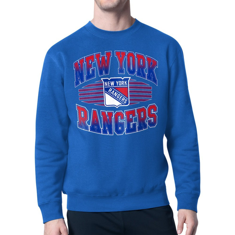 New York Rangers Starter Team Grit Graphic Fleece Pullover Sweatshirt - Blue - NHL