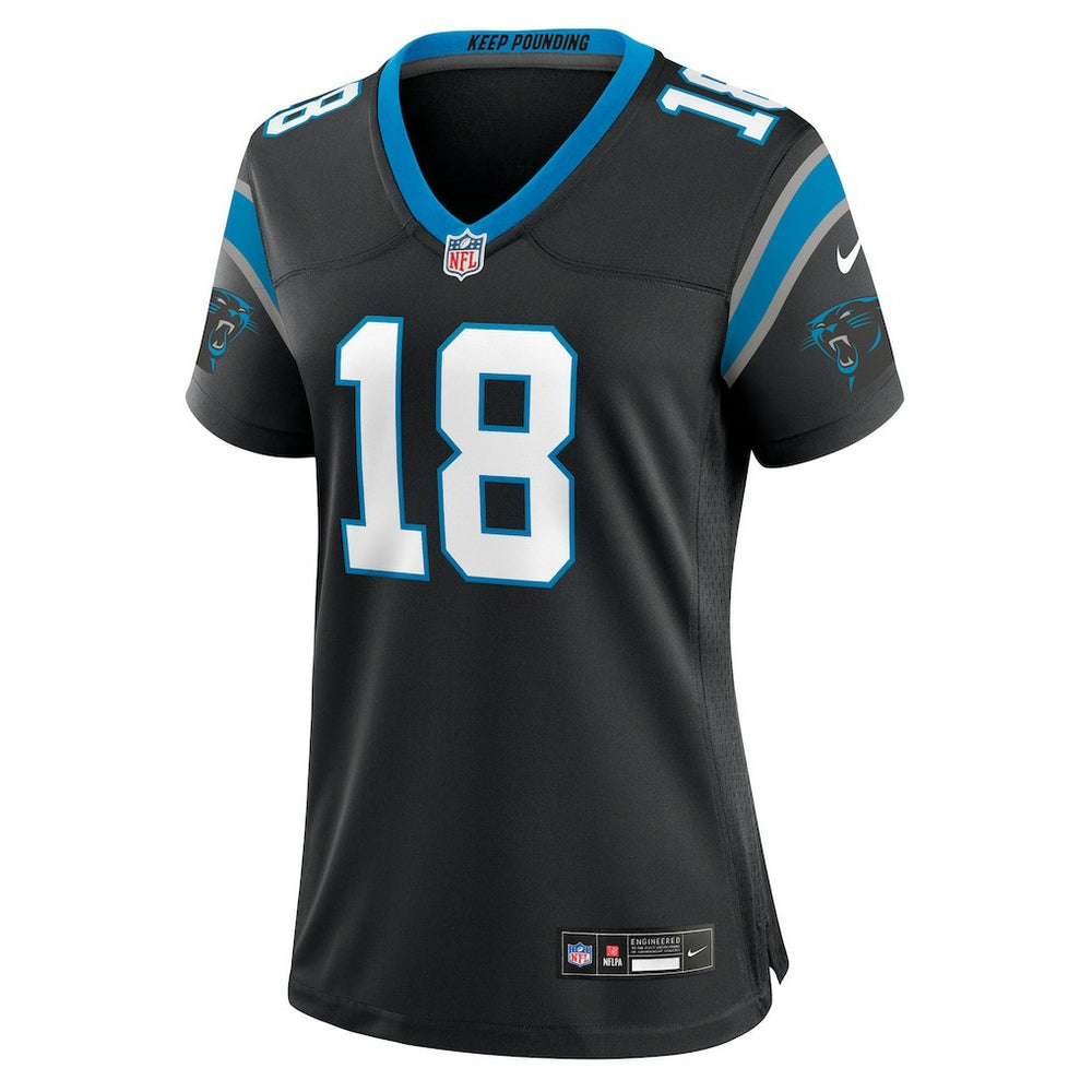 Jalen Coker Carolina Panthers Women's Team Game Jersey Black | Nike for Sale