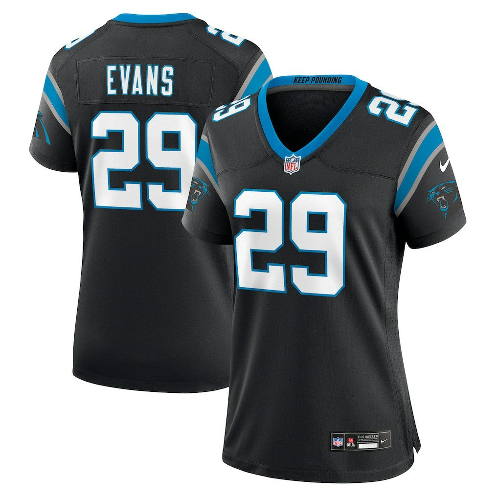 Akayleb Evans Carolina Panthers Women's Team Game Jersey Black | Nike for Sale