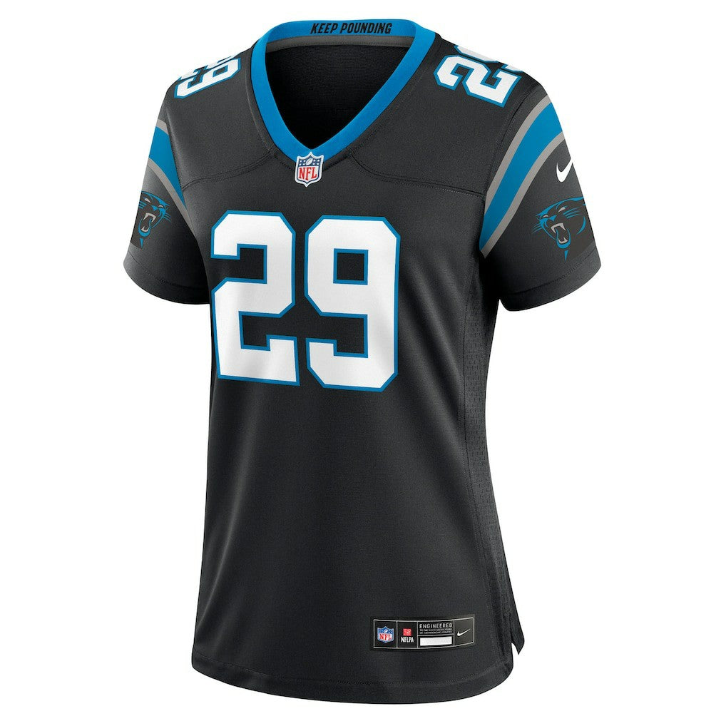 Akayleb Evans Carolina Panthers Women's Team Game Jersey Black | Nike for Sale