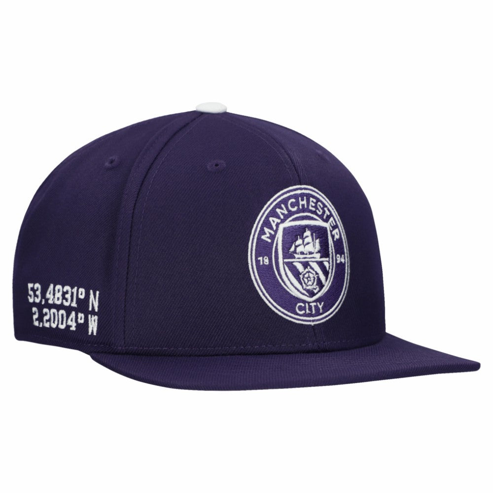 Manchester City Unisex Locale Snapback Hat Purple - FIFA World CUP