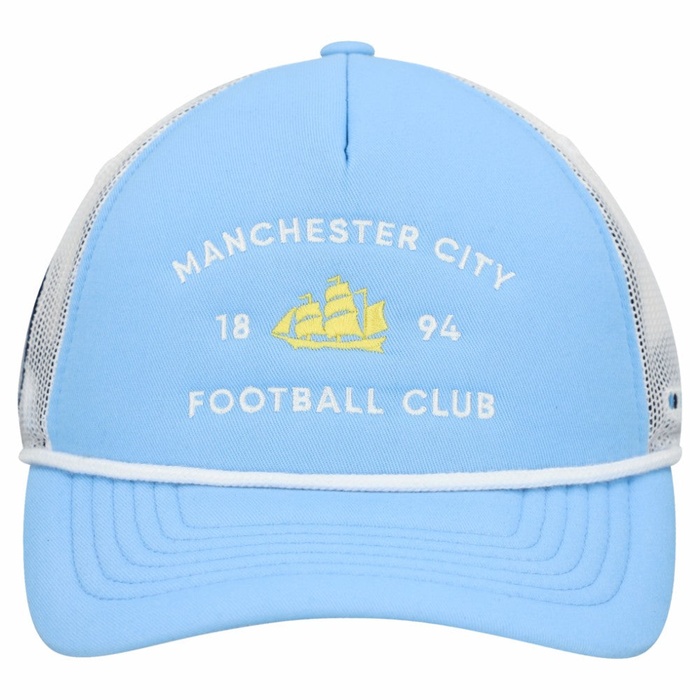 Manchester City Unisex Free Rider Trucker Snapback Hat Light Blue - FIFA World CUP