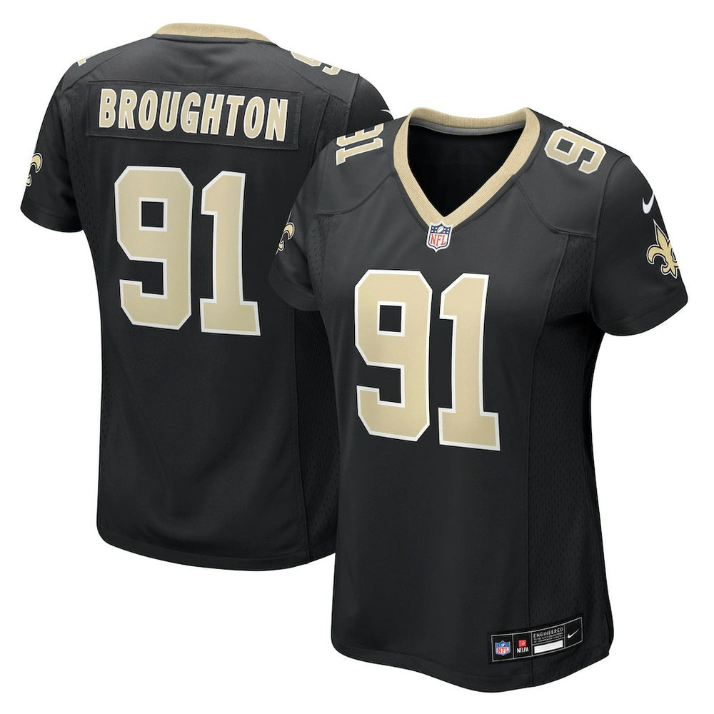 Vernon Broughton New Orleans Saints Women's Team Game Jersey Black | Nike for Sale