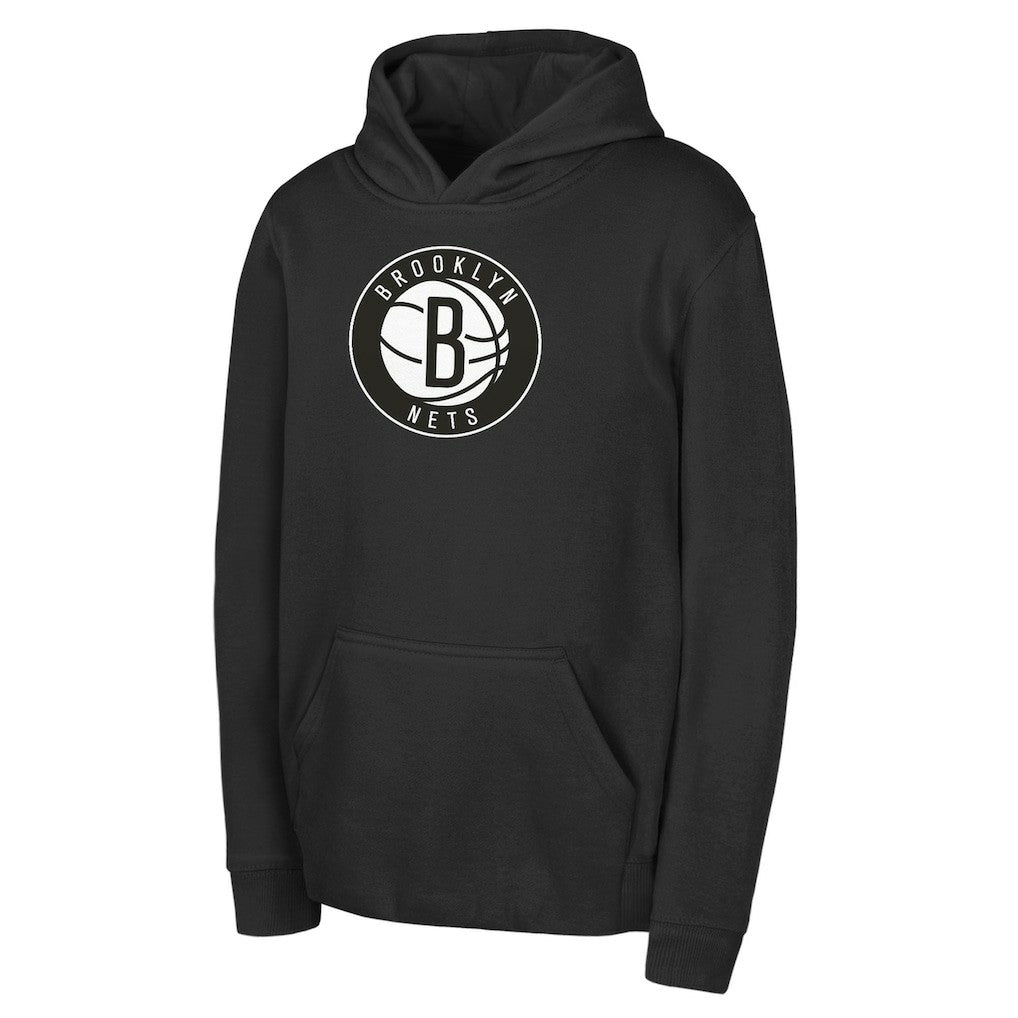 Brooklyn Nets Outerstuff Youth Logo Fleece Hoodie Black - NBA