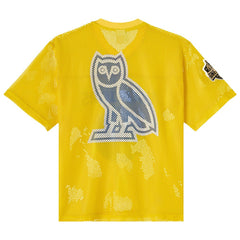 Golden State Warriors OVO x NBA Mesh Football Fashion Jersey Gold - NBA