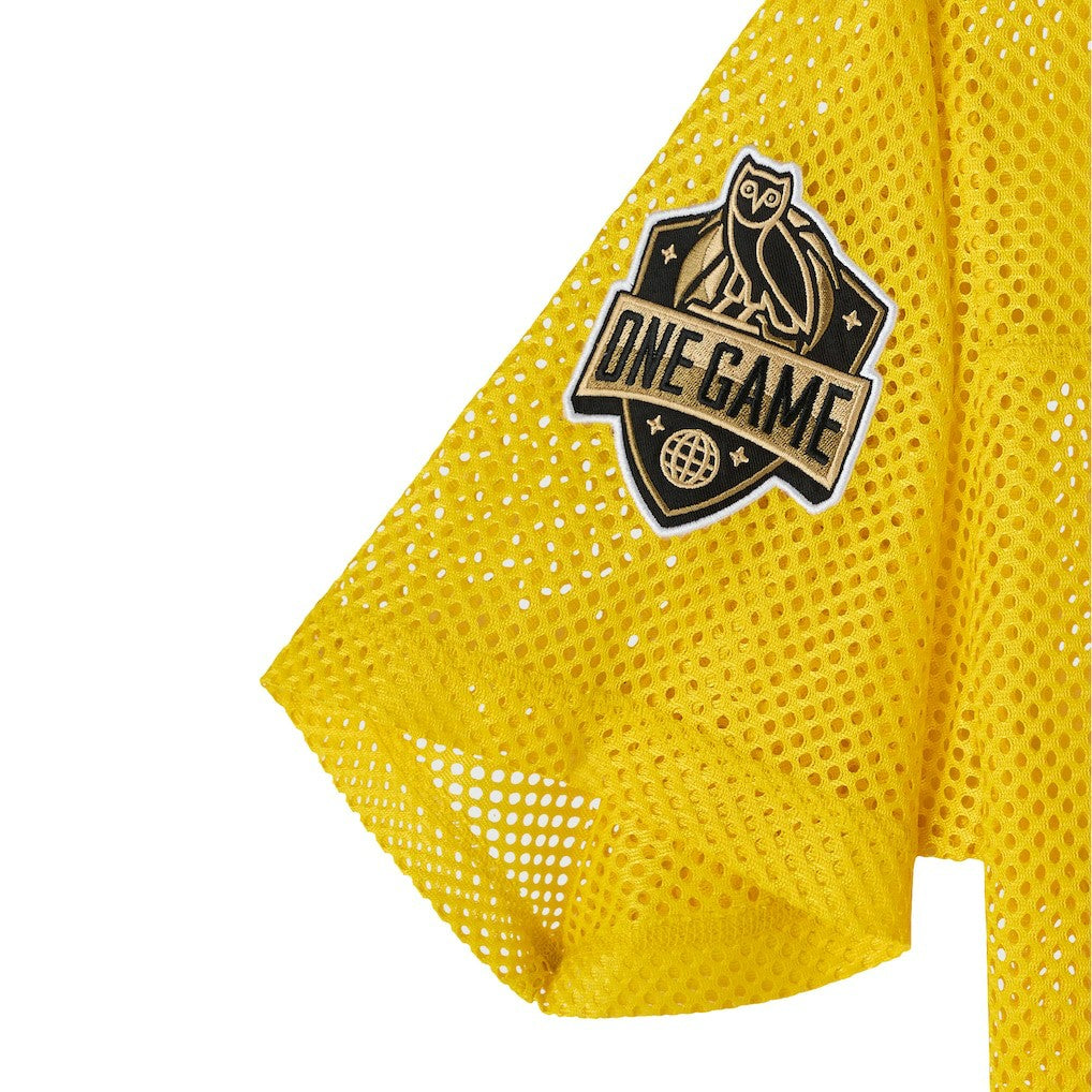 Golden State Warriors OVO x NBA Mesh Football Fashion Jersey Gold - NBA
