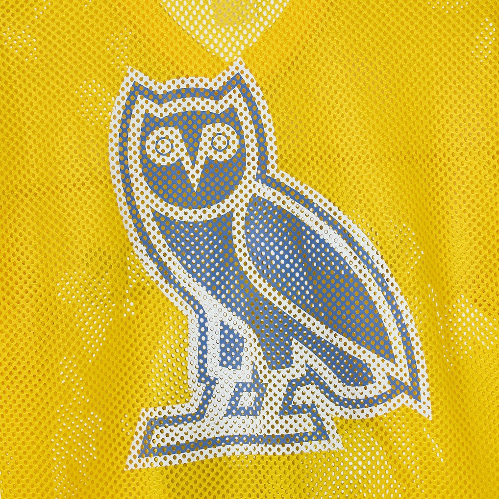 Golden State Warriors OVO x NBA Mesh Football Fashion Jersey Gold - NBA