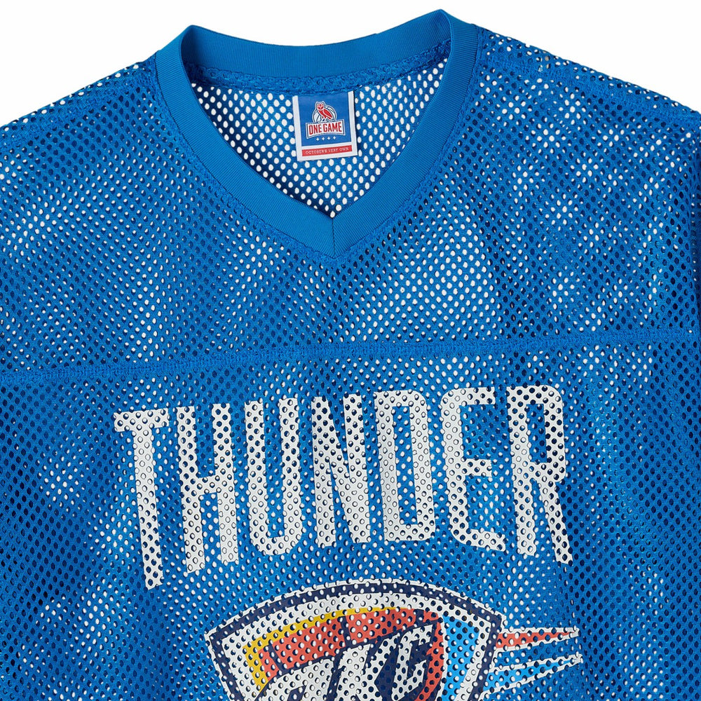 Oklahoma City Thunder OVO x NBA Mesh Football Fashion Jersey Blue - NBA