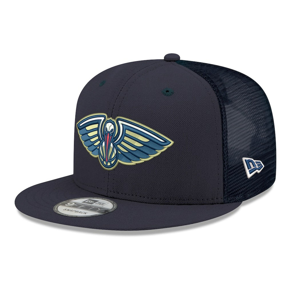 New Orleans Pelicans Core Logo Meshback 9FIFTY Snapback Hat Navy - NBA