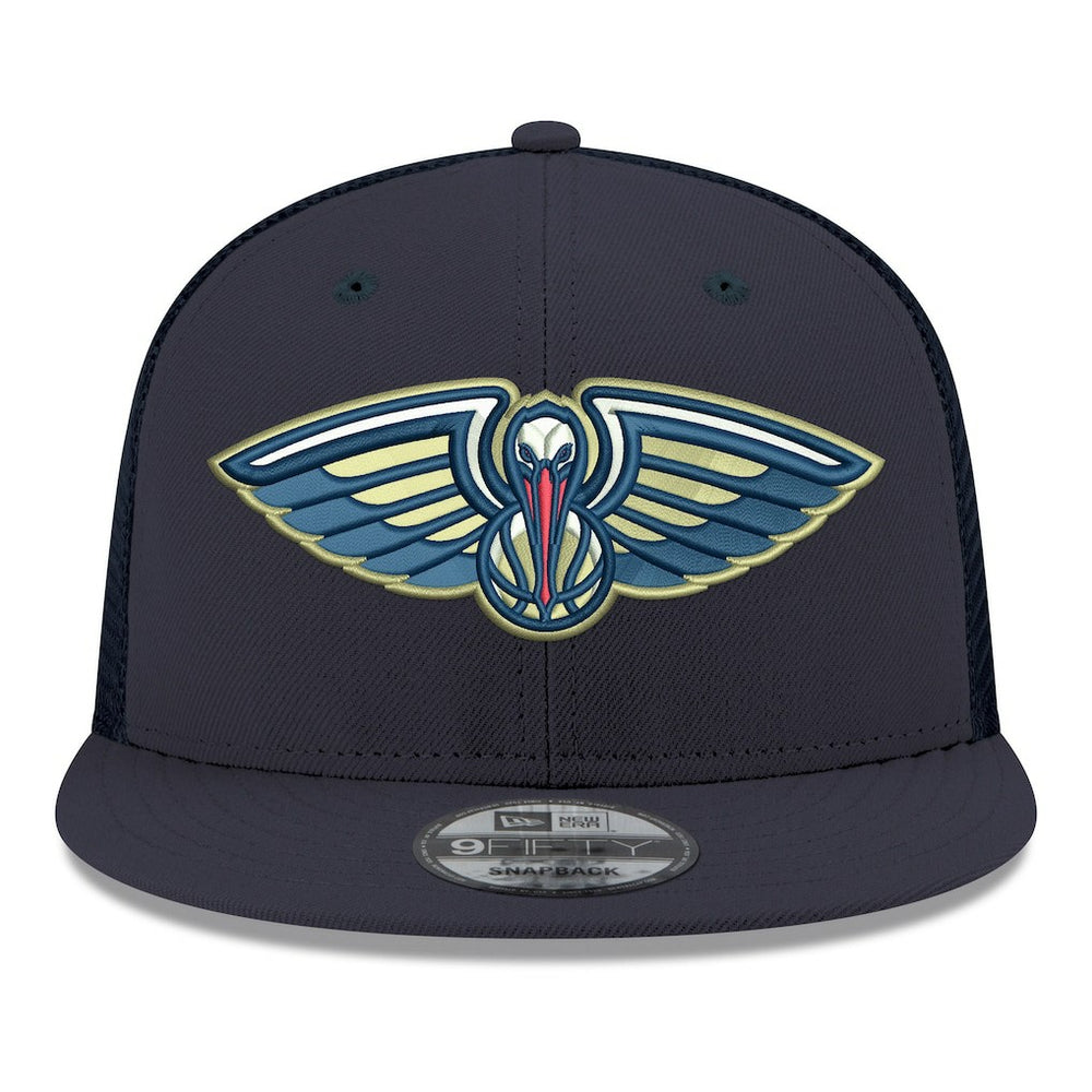New Orleans Pelicans Core Logo Meshback 9FIFTY Snapback Hat Navy - NBA