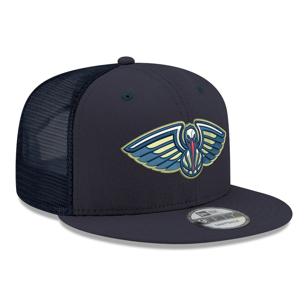 New Orleans Pelicans Core Logo Meshback 9FIFTY Snapback Hat Navy - NBA