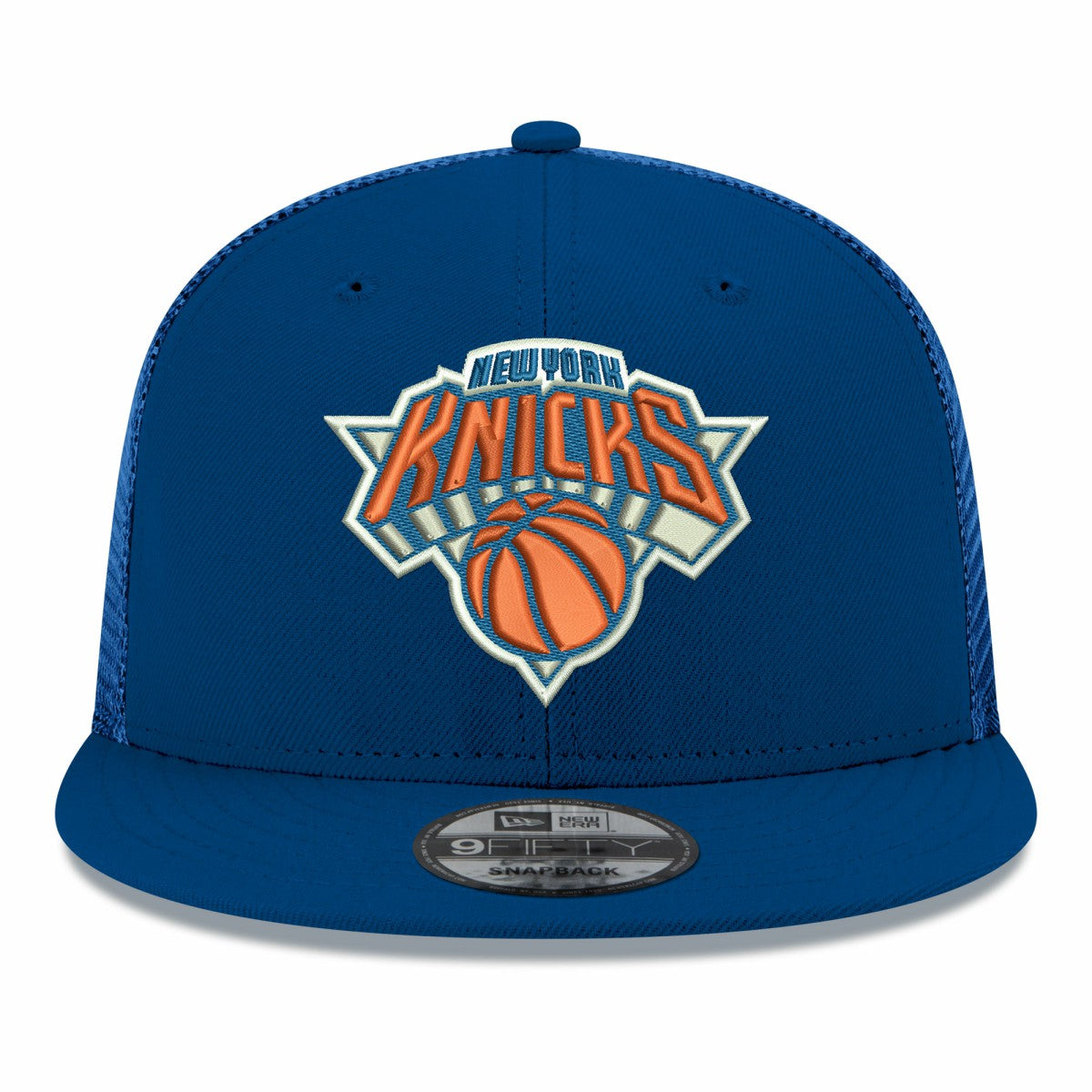 New York Knicks Core Logo Meshback 9FIFTY Snapback Hat Blue - NBA