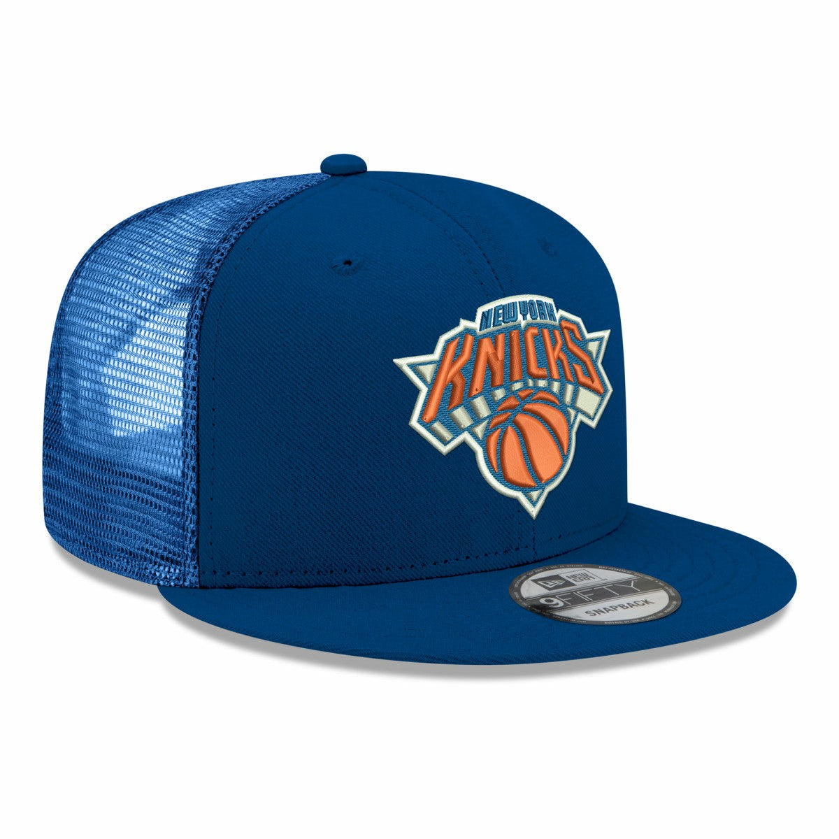 New York Knicks Core Logo Meshback 9FIFTY Snapback Hat Blue - NBA