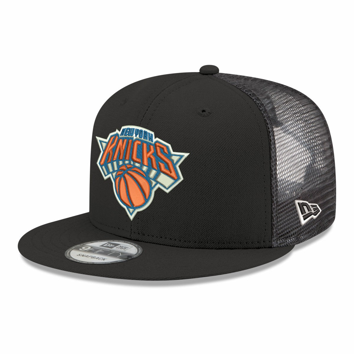 New York Knicks Core Logo Meshback 9FIFTY Snapback Hat Black - NBA