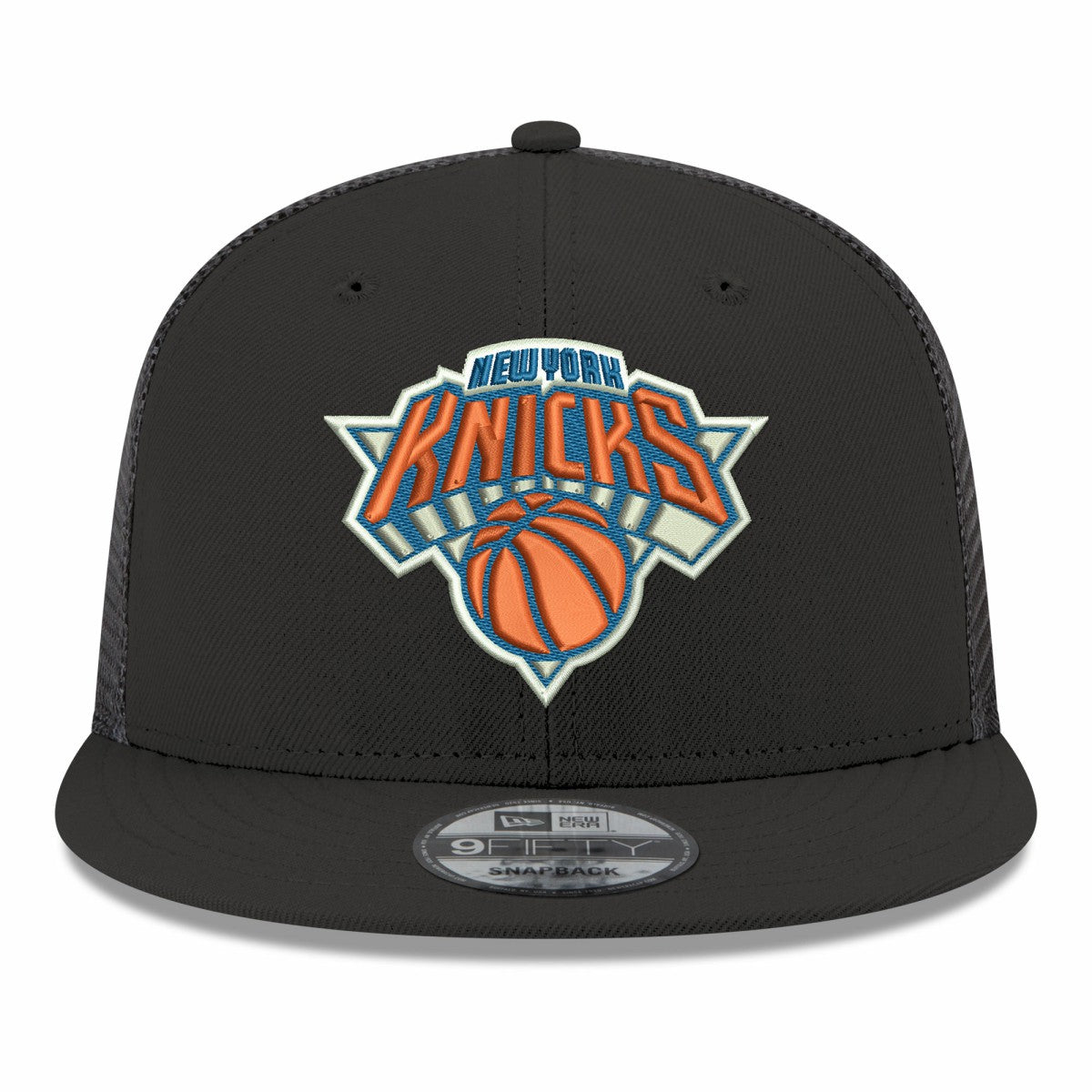 New York Knicks Core Logo Meshback 9FIFTY Snapback Hat Black - NBA