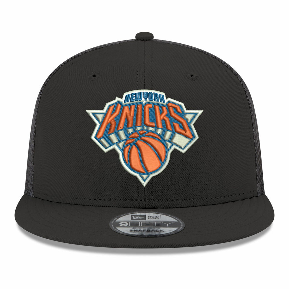 New York Knicks Core Logo Meshback 9FIFTY Snapback Hat Black - NBA