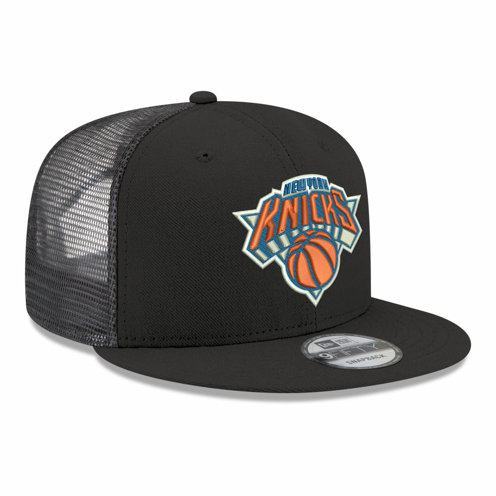 New York Knicks Core Logo Meshback 9FIFTY Snapback Hat Black - NBA