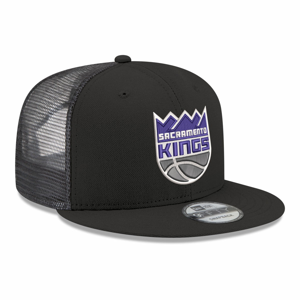 Sacramento Kings Core Logo Meshback 9FIFTY Snapback Hat Black - NBA