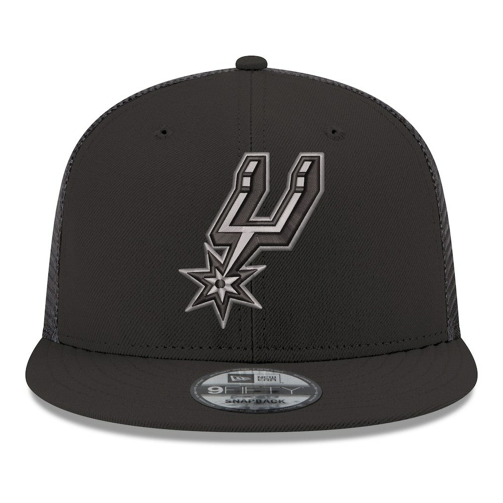 San Antonio Spurs Core Logo Meshback 9FIFTY Snapback Hat Black - NBA