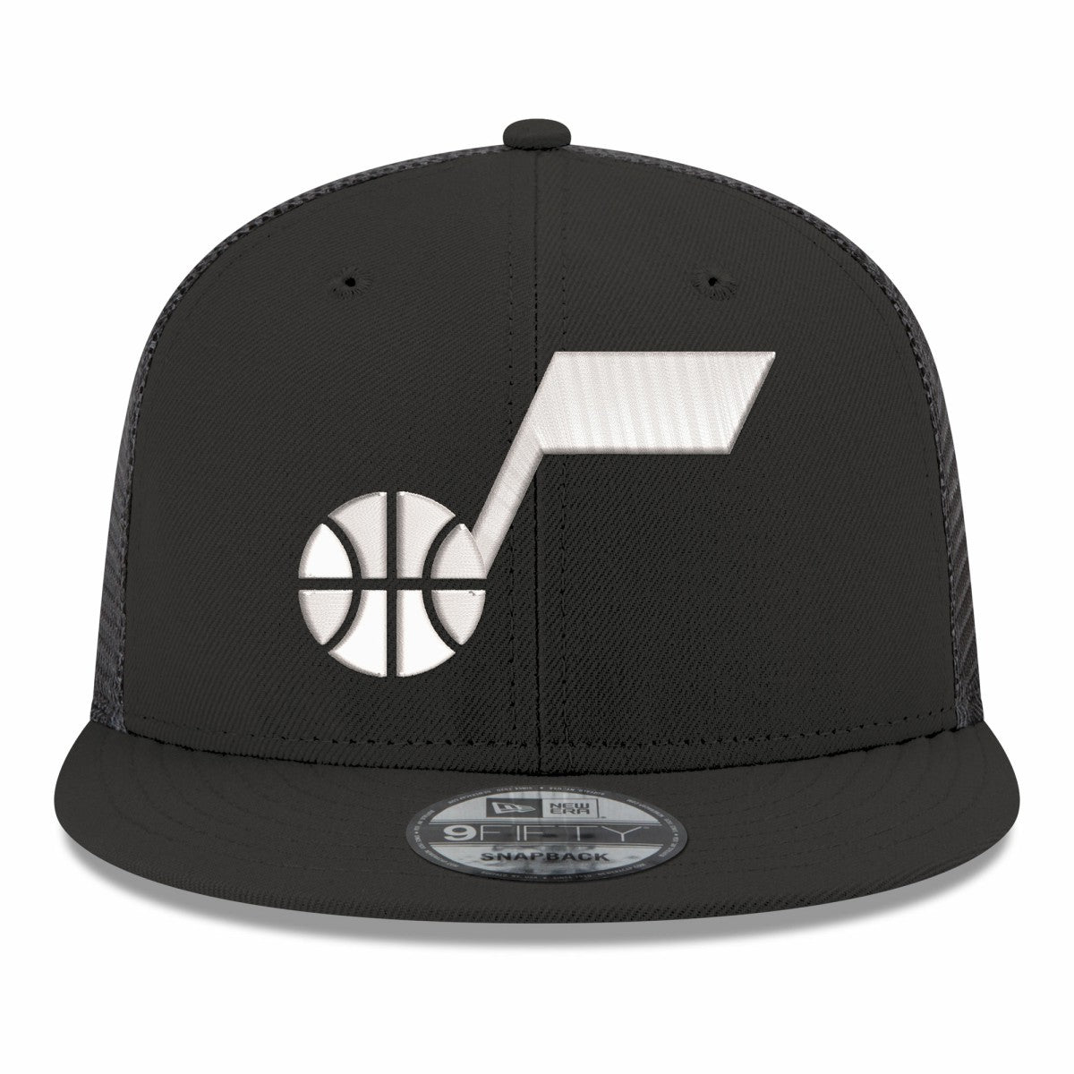 Utah Jazz Core Logo Meshback 9FIFTY Snapback Hat Black - NBA