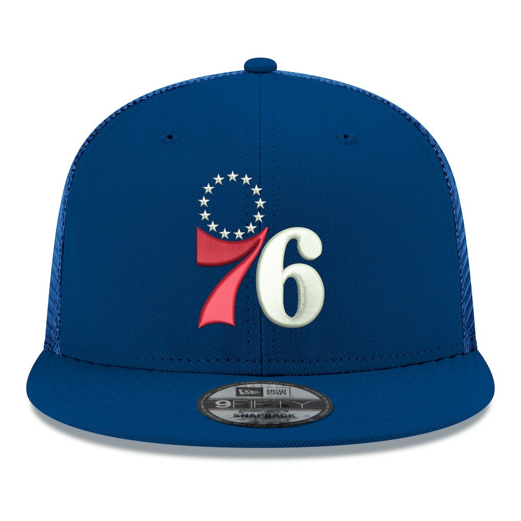 Philadelphia 76ers Core Logo Meshback 9FIFTY Snapback Hat Royal - NBA