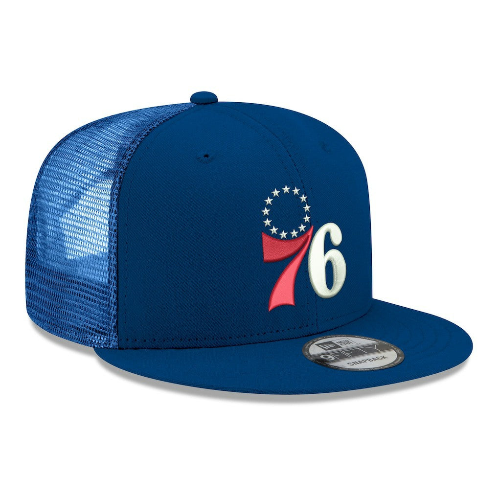 Philadelphia 76ers Core Logo Meshback 9FIFTY Snapback Hat Royal - NBA