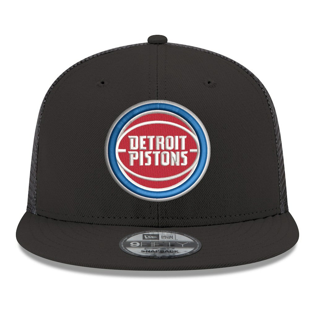 Detroit Pistons Core Logo Meshback 9FIFTY Snapback Hat Black - NBA