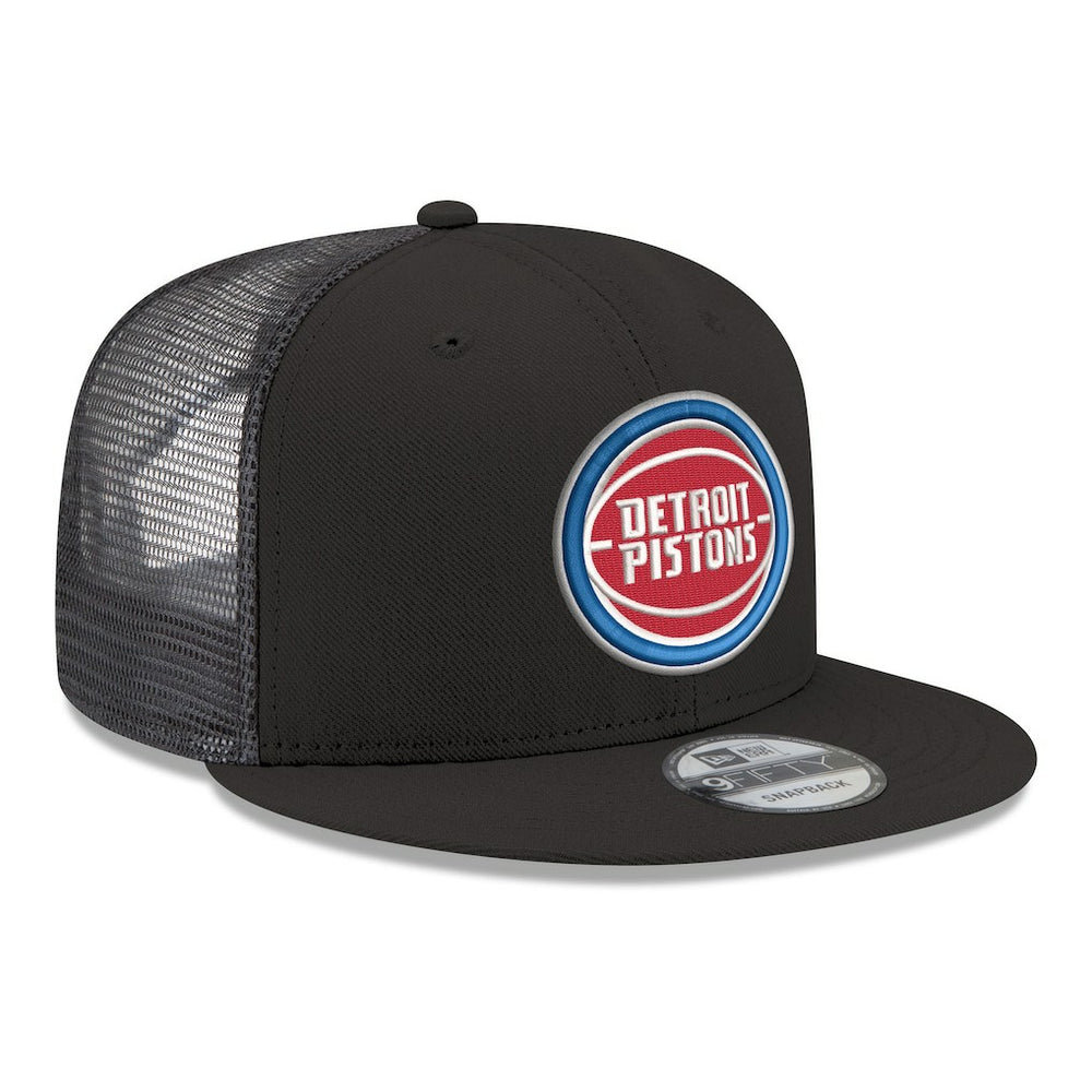 Detroit Pistons Core Logo Meshback 9FIFTY Snapback Hat Black - NBA