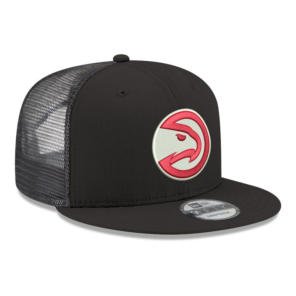 Atlanta Hawks Core Logo Meshback 9FIFTY Snapback Hat Black - NBA