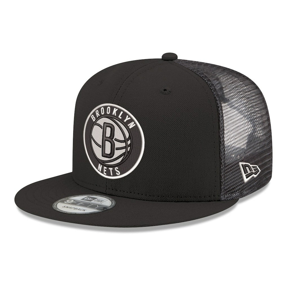 Brooklyn Nets Core Logo Meshback 9FIFTY Snapback Hat Black - NBA