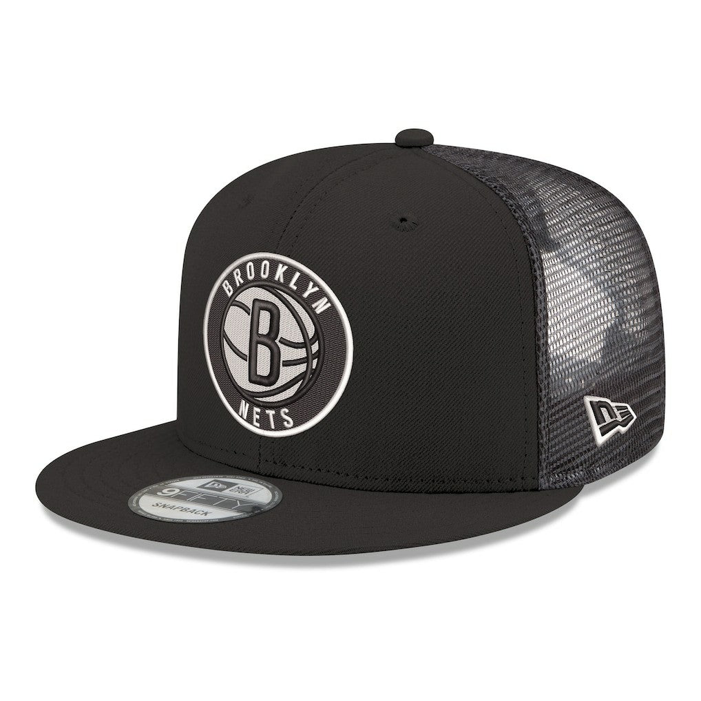 Brooklyn Nets Core Logo Meshback 9FIFTY Snapback Hat Black - NBA