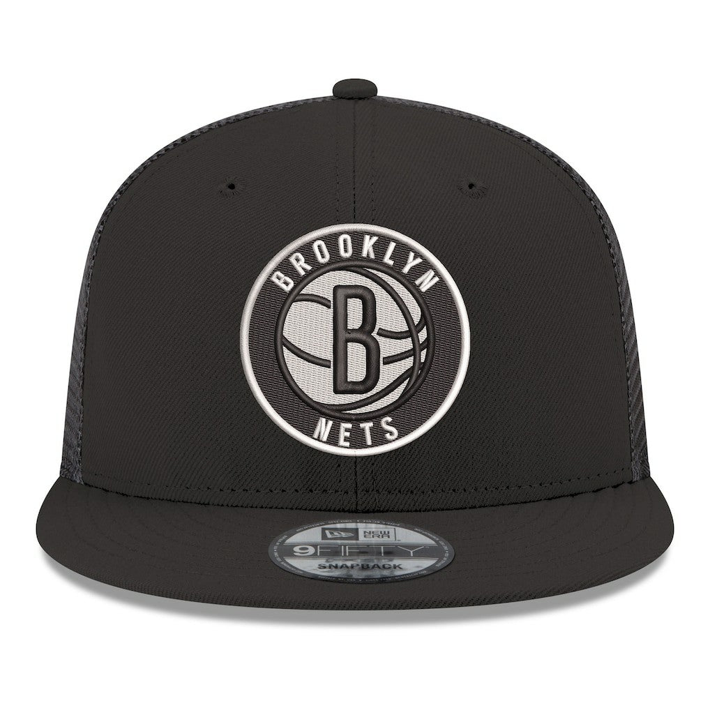 Brooklyn Nets Core Logo Meshback 9FIFTY Snapback Hat Black - NBA