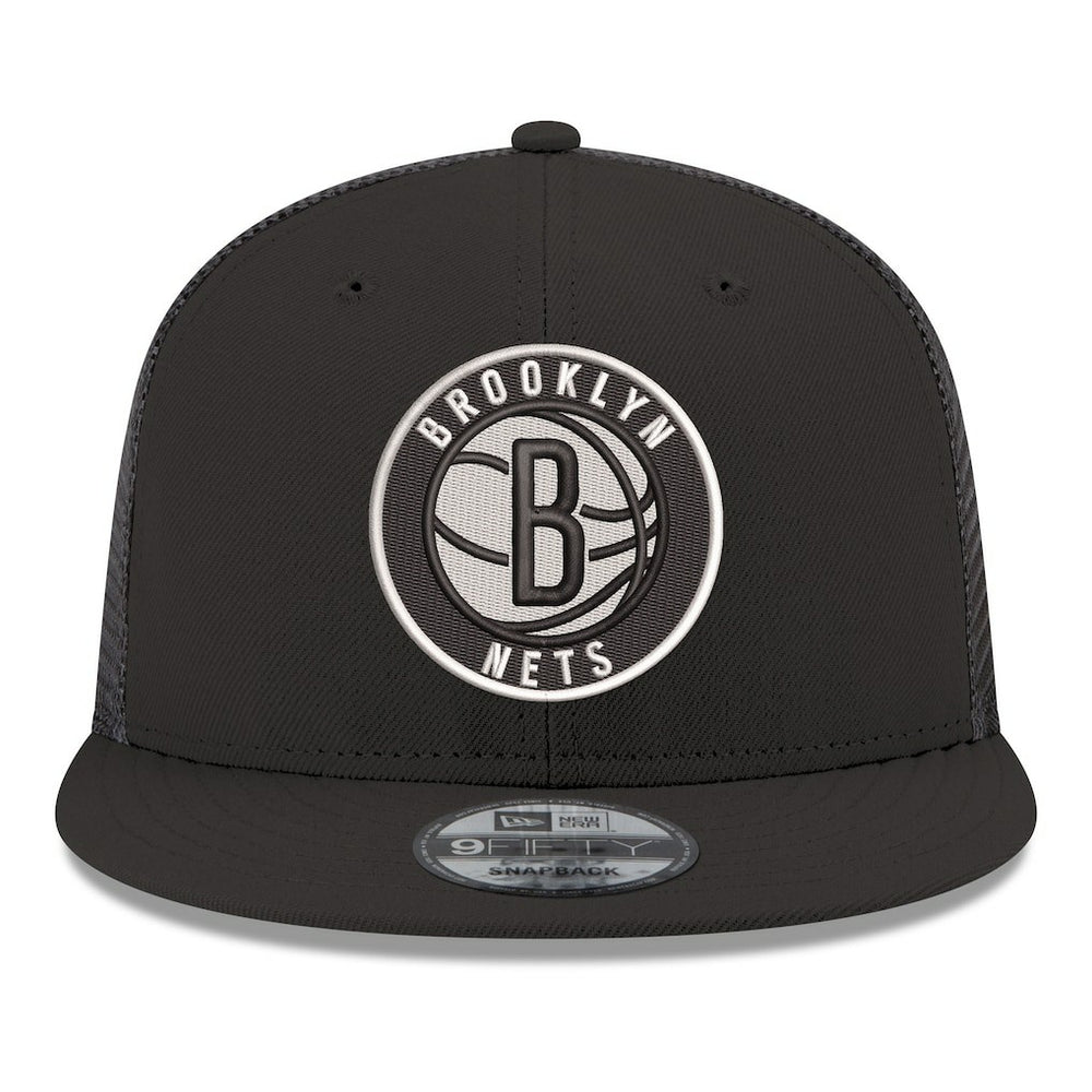Brooklyn Nets Core Logo Meshback 9FIFTY Snapback Hat Black - NBA