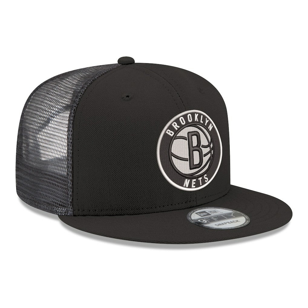 Brooklyn Nets Core Logo Meshback 9FIFTY Snapback Hat Black - NBA