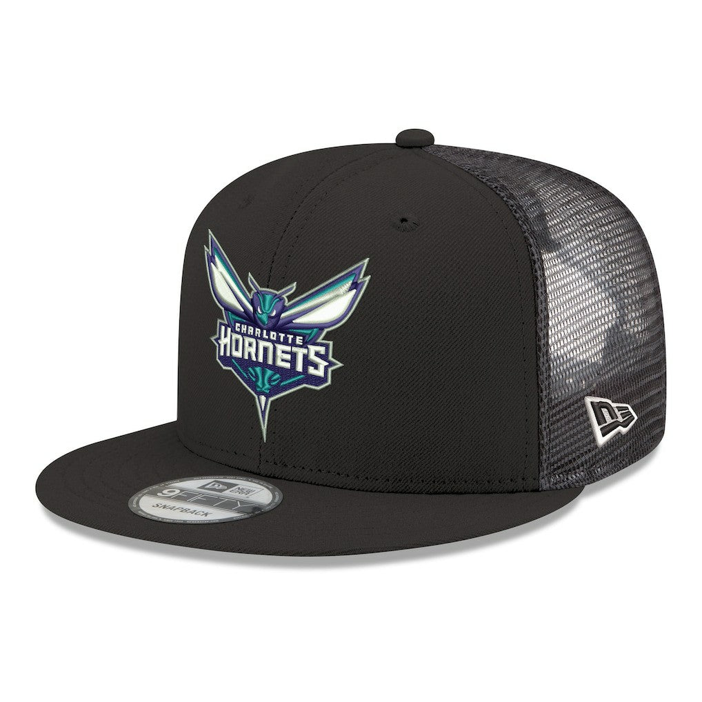 Charlotte Hornets Core Logo Meshback 9FIFTY Snapback Hat Black - NBA