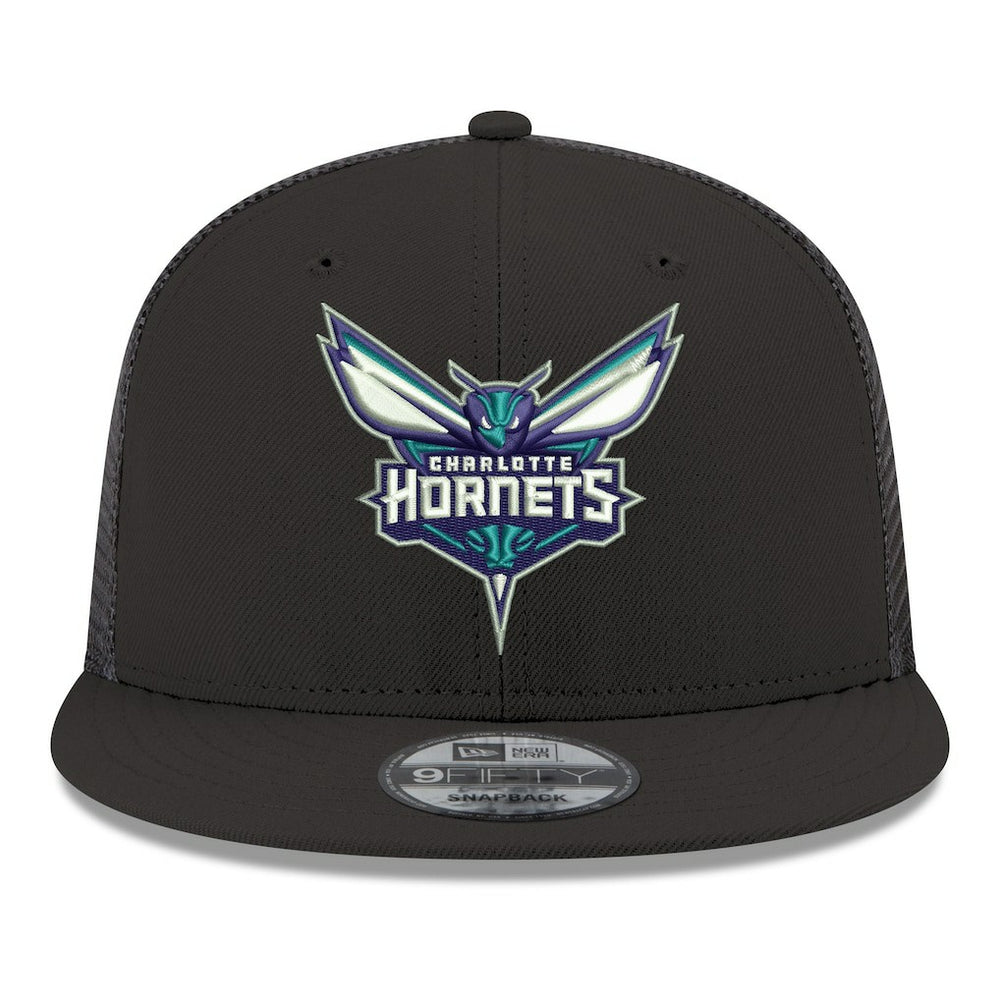 Charlotte Hornets Core Logo Meshback 9FIFTY Snapback Hat Black - NBA