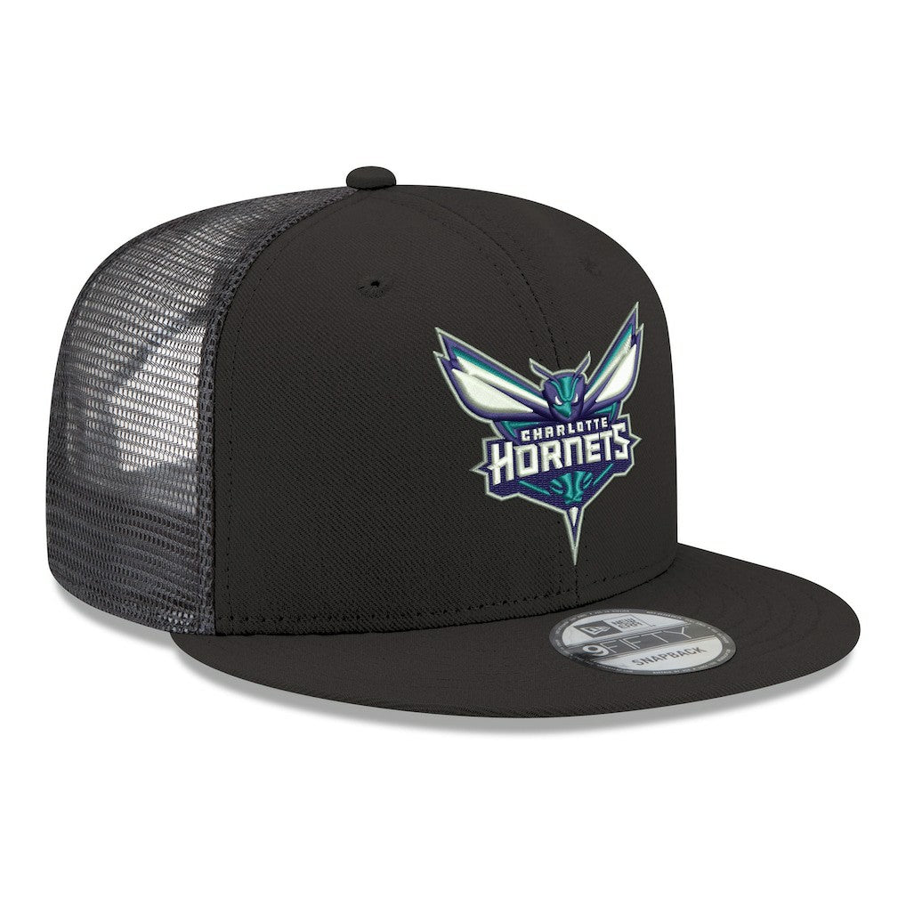 Charlotte Hornets Core Logo Meshback 9FIFTY Snapback Hat Black - NBA