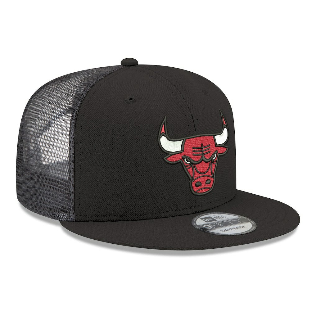 Chicago Bulls Core Logo Meshback 9FIFTY Snapback Hat Black - NBA