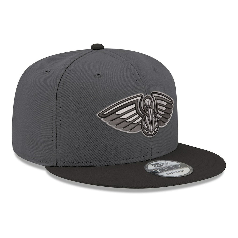New Orleans Pelicans Logo 2-Tone 9FIFTY Snapback Hat Gray/Black - NBA