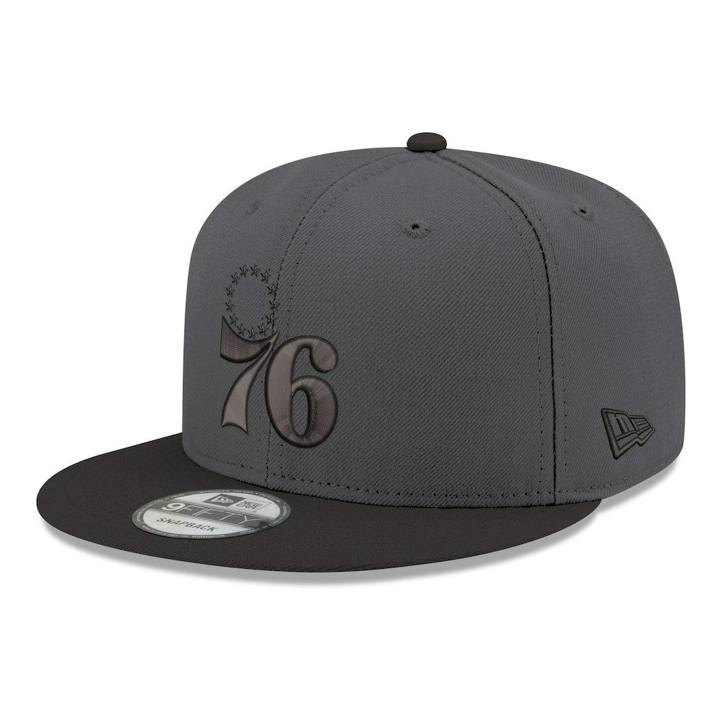Philadelphia 76ers Logo 2-Tone 9FIFTY Snapback Hat Gray/Black - NBA