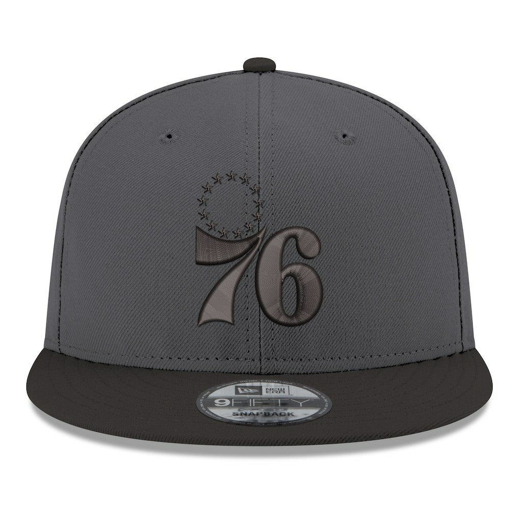 Philadelphia 76ers Logo 2-Tone 9FIFTY Snapback Hat Gray/Black - NBA