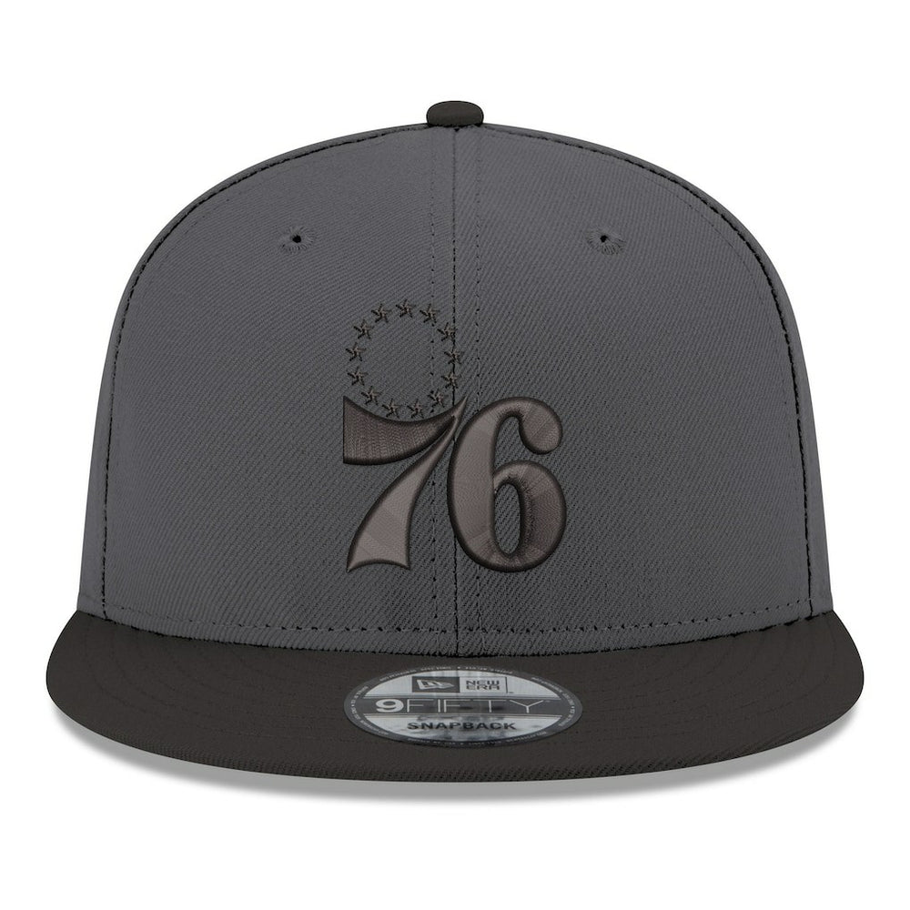Philadelphia 76ers Logo 2-Tone 9FIFTY Snapback Hat Gray/Black - NBA